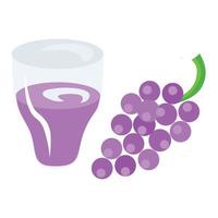 jugo de uva con una ilustración de uva en el costado vector