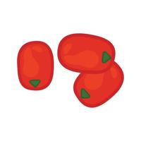 tomates en forma de cereza. sobre un fondo blanco, una imagen vectorial. diseño plano vector