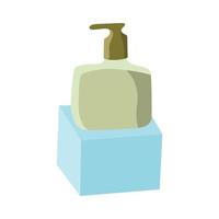 liquid soap with soft green packaging. A flat design illustration vector