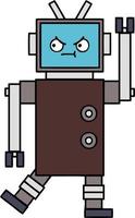 lindo robot de dibujos animados vector