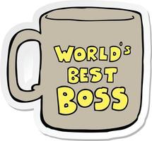 sticker of a worlds best boss mug vector