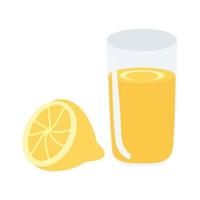 lemon juice with a lemon illustration on the side. vector