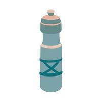 drinking bottle with a soft blue color and flat design illustration. vector