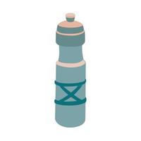 botella para beber con un color azul suave y una ilustración de diseño plano. vector