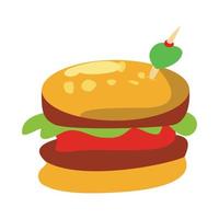 deliciosa hamburguesa diseño plano hamburguesa vector ilustración diseño ilustración