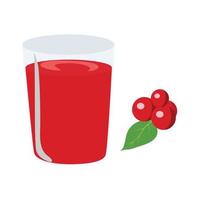 cherry juice with a cherry illustration on the sid vector