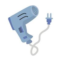 hair dryer, usually used to dry hair after shampooing, flat design vector illustration