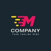 Letter M with Delivery service logo, Fast Speed, Moving and Quick, Digital and Technology for your Corporate identity vector