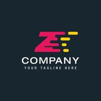 Letter Z with Delivery service logo, Fast Speed, Moving and Quick, Digital and Technology for your Corporate identity vector