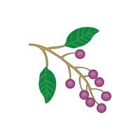 berries on twigs and leaves, flat design vector illustration