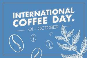 International coffee day background template design vector