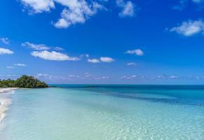 hermosa playa tropical natural paraíso panorama isla contoy méxico. foto