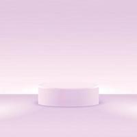 A podium stage or platform for a minimal pastel lilac background. Vector round stand for studio 3d render, clean mockup