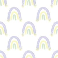 seamless pattern rainbow boho lilac and yellow colors, prints design elements for kids, on white background vector