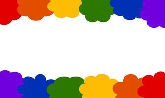 Frame of rainbow cloud color on white background. vector