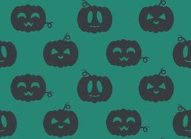 Seamless pattern with different pumpkin heads. Halloween texture in flat style. vector