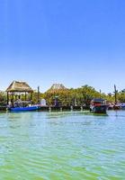 Holbox Quintana Roo Mexico 2022 Panorama landscape Holbox boats port harbor Muelle de Holbox Mexico. photo