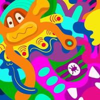 fondo de doodle abstracto dibujado a mano colorido