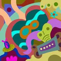 Colorful Hand Drawn Abstract Doodle Background vector
