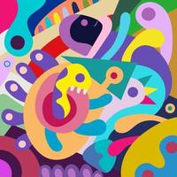 Colorful Hand Drawn Abstract Doodle Background vector