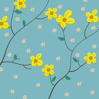 Hand Drawn Nature Flower Background. Summer Illustration vector