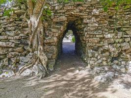 antiguo tulum ruinas maya sitio templo pirámides artefactos paisaje marino méxico. foto