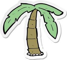 sticker of a cartoon palm tree vector