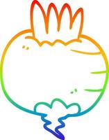 rainbow gradient line drawing cartoon turnip vector