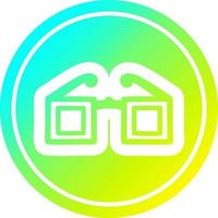 square glasses circular in cold gradient spectrum vector