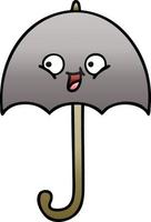 paraguas de dibujos animados sombreado degradado vector