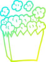 cold gradient line drawing cartoon cinema popcorn vector