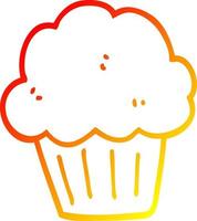 warm gradient line drawing cartoon  muffin vector