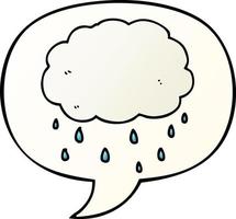 cartoon rain cloud and speech bubble in smooth gradient style vector