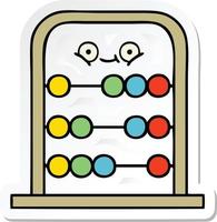 sticker of a cute cartoon abacus vector