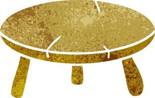 retro cartoon doodle of a wooden stool vector