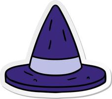 sticker cartoon doodle of a witches hat vector