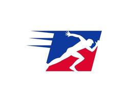 Simple icon people running in flat design. Suitable for everything related to sports, speed, fast motion vector