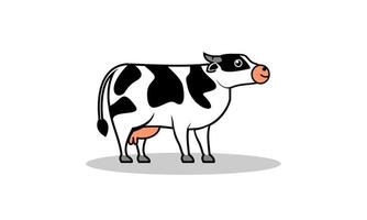 Dairy cow cartoon style vector illustration. Suitable for children's educational materials, illustration of children's books, or for dairy products.