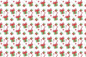 Christmas pattern background with different gift shapes and dots. Endless Christmas pattern vector for wallpapers and wrapping papers. Christmas decoration pattern design on a white background.