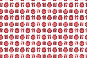 Christmas element pattern decoration with gifts and snowflakes. Seamless Christmas pattern vector on a white background. Christmas endless pattern design for wrapping papers and backgrounds.