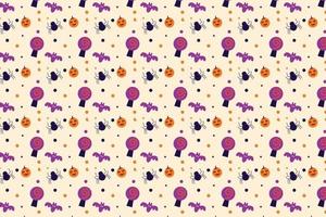 Halloween minimal pattern design with witchcraft and spooky spiders on an off-white background. Cute Halloween seamless pattern vector for backgrounds or book covers. Halloween abstract pattern.