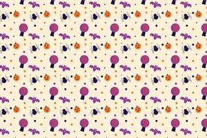 Halloween minimal pattern design with witchcraft and spooky spiders on an off-white background. Cute Halloween seamless pattern vector for backgrounds or book covers. Halloween abstract pattern.