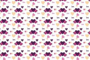 Beautiful endless love pattern design on a white background. Love shape with wings. Cute bed sheet and wrapping paper background pattern vector. Abstract minimal pattern decoration for book covers. vector