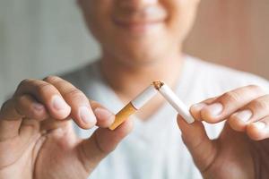 Breake down cigarette.Quitting from addiction concept. photo