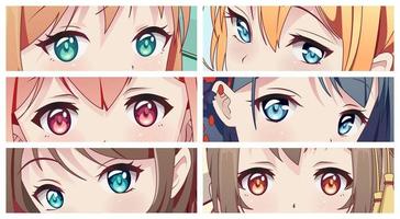 anime eyes close up 10825955 Vector Art at Vecteezy