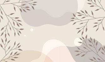 vector de fondo de arte abstracto botánico de hojas de pino. papel tapiz de estilo minimalista de lujo con flores de arte de línea dorada y hojas botánicas, formas orgánicas, acuarela. fondo vectorial para pancarta, póster
