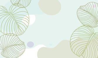 vector de fondo de arte abstracto botánico de hojas tropicales. flor de arte lineal y hojas botánicas, formas orgánicas, fondo vectorial para banner, afiche, web y embalaje