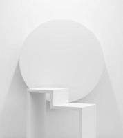 Abstract Minimal Modern White Podium Platform For Product Display Showcase 3D Rendering photo