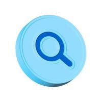 3D icon - magnifier search and zoom. photo