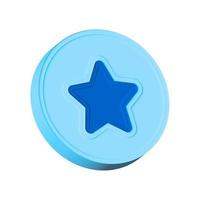 3d rendering famous favorite featured icon on white background in the blue circle photo